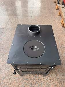 Wood Burning Stove with Oven and Glass <b>Door</b> – Freestanding Cooker <b>Heater</b> with Top Cooking Plate - Product Image 4