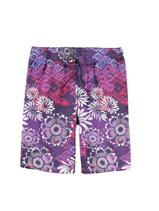 Jersey individual Morado para hombre, pantalón corto para el próximo verano, estampado de flores, cierre de cintura elástica - Product Image 1