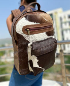 New Real Handmade Hair on Hide Fur Leather Backpack Retro Genuine Natural Cowhide Leather Vintage Unisex Casual Work <b>Laptop</b> <b>Bags</b> - Product Image 4
