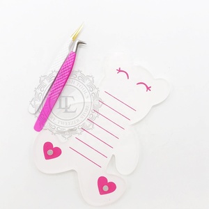 แหนบขนตาบูต90องศาแบบใหม่แหนบแยกขนตาอะคริลิคสีชมพูสีขาวเคลือบด้วยผงสีทอง - Product Image 2