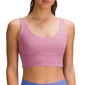 Soutien-gorge de sport en nylon spandex personnalisé de haute qualité Logo de transfert de chaleur respirant Fitness Yoga Wear Gym Workout avec sangle réglable - Product Image 1