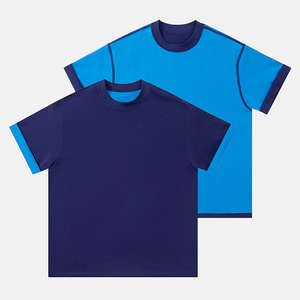 เสื้อทีเชิ้ตขนาดใหญ่ผ้าถักแบบทึบทั้งสองด้านใส่65% ผ้าฝ้าย35% โพลีเอสเตอร์280กรัมสองสี - Product Image 2