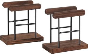 ที่ใส่กระดาษเช็ดปากทำจากไม้พร้อมลวดโลหะสีดำจัดกระดาษทิชชูแบบตั้งตรงสำหรับห้องครัวโต๊ะทานอาหารเย็นเคาน์เตอร์ร้านอาหาร - Product Image 2