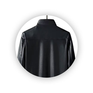 Vêtements de mode Vestes en cuir Légères Respirantes Personnalisées Couleur noire unie Qualité supérieure Vente en gros Vestes en cuir décontractées - Product Image 6