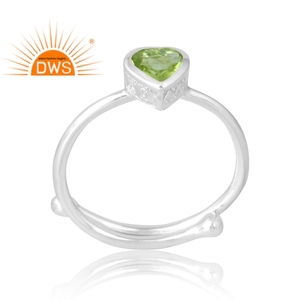 Best Selling 925 Sterling Selling Natural <b>Peridot</b> Gemstone <b>Ring</b> Custom Jewelry Manufacturer - Product Image 1