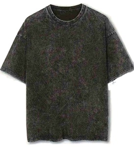 เสื้อยืดผู้ชายสไตล์วินเทจ ผ้าคอตตอนหนา 200 กรัม ทรงโอเวอร์ไซส์ ผ้า Worsted ย้อมสีแบบ Acid Wash สไตล์สตรีท ผลิตโดย BS 2026 - Product Image 2