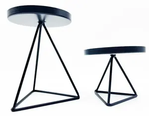 Juego de 2 candelabros para decoración del hogar negro mate - Product Image 5