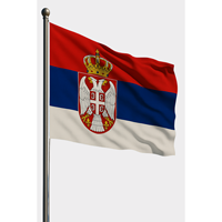 Drapeau de la Serbie d'extérieur numérique en aluminium, nylon, plastique, polyester, soie pour usage automobile, assurance, éducation, agences de voyage