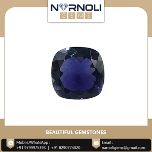 Piedras Preciosas Sueltas de Iolita Azul Natural con Corte Cojín, Cristales de Zafiro de Agua Violeta Intenso Facetados, Paquete para Engastes de Anillos Finos Personalizados - Product Image 2