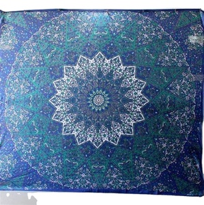 Fatto a mano indiano Hippie Star <span class=keywords><strong>Mandala</strong></span> tappezzeria appesa da parete blu elefante stampato copriletto etnico decorazione artistica per dormitorio o camera da letto