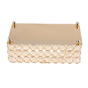 Caja de almacenamiento de tejido de servilleta de Metal de diseño martillado de Metal de cristal elegante de lujo de alta calidad - Product Image 4