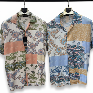 Chemise à manches courtes pour homme à motif floral, coupe décontractée, tissu satiné, design élégant pour l'été, anti-rides, tenue décontractée, tenue de vacances - Product Image 5