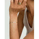 Geometric Gold Plated Alloy Paper Chain <b>Bracelet</b> Copper Stainless Steel <b>Pearl</b> Zircon Diamond-Religious Trendy for Party Gift - Product Image 2