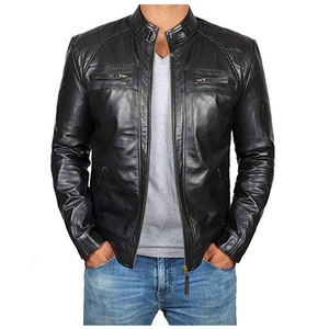 Nouvelle veste en cuir pour homme de haute qualité au design personnalisé, col rabattable, logo sur le devant, réversible, à capuche, imperméable - Product Image 1
