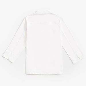 Camisas de Chef de Manga Larga a la Moda para Camareros, Cocineros, Panadería, Restaurante, Bar, Cocina, Uniforme de Chef, Chaqueta de Chef <span class=keywords><strong>Blanca</strong></span> Sólida de Sarga - Product Image 2