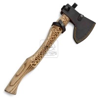 Hache Viking Tomahawk DD-VikingAxe-LE05, forgée à la main en acier chromé 12, hache industrielle DIY, manche en bois barbu, coupe de 4 pouces