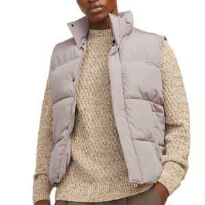 2025 nouveau Logo personnalisé hommes extérieur rembourré gilet col montant fermeture éclair poche hiver veste noir matelassé bouffant gilet hommes gilet - Product Image 3