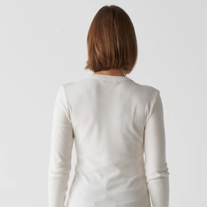 Nouveauté T-shirts à manches longues surdimensionnés en coton personnalisés vente en gros de T-shirts à manches longues pour femmes de High Street décontractés avec logo personnalisé - Product Image 6