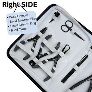 Complete Hair Extension Tool <b>Set</b> with Microlink Beads Crimper & 7In Tape-In Plier Remover Loop Hook <b>Set</b> Sectioning Clips finger - Product Image 3