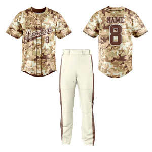 Uniforme de Béisbol para Hombre con Estampado de Camuflaje Completo, Uniforme de Béisbol Personalizado de Alta Calidad con Botones y Sublimación - Product Image 4