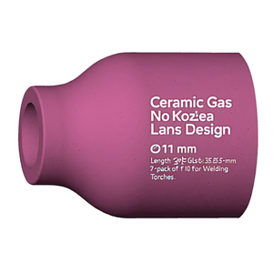 Boquilla de Gas Cerámica con Lente de Gas, 11 mm de Longitud, 25.5 mm de Tamaño de Inserción, Paquete de 7 (10 Unidades) para Sopletes de Soldadura - Product Image 3