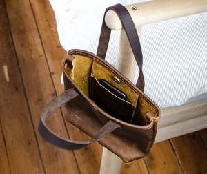 กระเป๋าถือหนังวัวสไตล์วินเทจสำหรับผู้หญิงกระเป๋าใบเล็กมีซิปปิดปรับแต่งโลโก้ได้ - Product Image 3