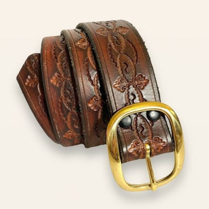 Cinturón de cuero genuino informal a la moda para hombre al por mayor longitud personalizada con una sola punta negra para hebilla para el trabajo vestido de negocios - Product Image 2