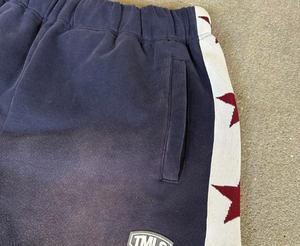 Custom Striped Sweatpants <b>Trousers</b> Oversized Baggy Wide Leg Cotton Stacked Flare Track Knitted Sweat Pants for <b>Men</b> - Product Image 4