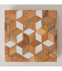 Soporte para Posavasos Negro Duradero, Estilo Ángel, Calidad Esportiva, Decoración de Mesa Cuadrada de Tamaño Personalizado, Resina Epoxi Glaseada sobre Madera MN - Product Image 6