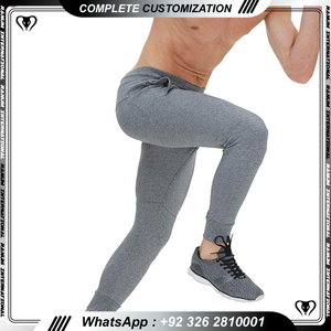 Pantalon de survêtement fuselé de sport pour homme Pantalon de survêtement en coton de couleur personnalisée bon marché Pantalon de survêtement taille moyenne Style décontracté pour la course à pied Lavage foncé - Product Image 2