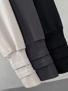 Otoño High Street mangas expuestas dedo Sudadera con capucha peso pesado lavado retro Sudadera con capucha de gran tamaño para hombres - Product Image 2