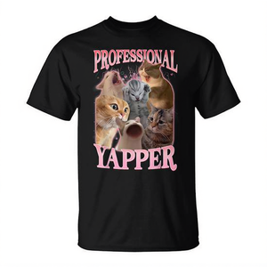 T-Shirt Vintage con Humor di Gatti Meme 'Yapper Cat', Prodotto Promozionale Omaggio - Product Image 2