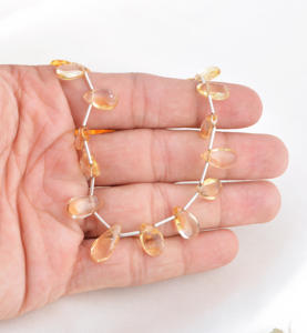 Perles de citrine en forme de poire, collier de pierres précieuses naturelles de 8 pouces, pierre précieuse pour la fabrication de bijoux fins - Product Image 4