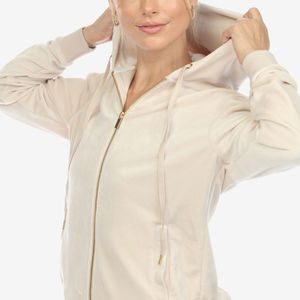 Ensemble de survêtement en velours vintage pour femmes, taille XXL, mode d'hiver, deux pièces, sweat-shirt à capuche, jogging, logo uni, style décontracté, écologique - Product Image 3