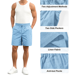 Short de sport vierge pour hommes confort ceinture élastique tendance avec logo personnalisé Short de sport jogging pour la plage et l'été pour hommes - Product Image 5