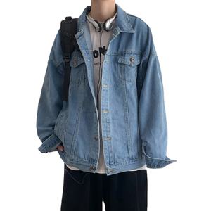Veste en jean vintage pour homme, écologique, respirante, coupe ajustée, rétro, bleu jean, devant 2026 - Product Image 3