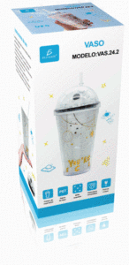 Vaso Infantil Cosmic Planet con Pajita Resistente y Tapa de Domo - Product Image 4