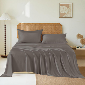 Ensemble de draps de lit en soie de mûrier Premium 400TC Literie naturelle douce et luxueuse pour toutes les saisons Respirant et confortable - Product Image 4