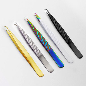 Pinzas de extensión de pestañas de acero inoxidable japonesas personalizadas de alta calidad con hoja curva herramienta de pestañas de Punta puntiaguda - Product Image 4