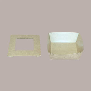 Fiambreras desechables pequeñas de papel marrón, contenedor de comida para llevar con ventana, 143x143H50, 30 unidades - Product Image 6