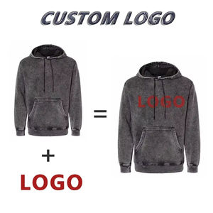 Custom Men's 100% Cotton Boxy Oversized Hoodie Distressed Vintage Acid Wash Hoodies 3D Pattern Knitted Weave - Product Image 3