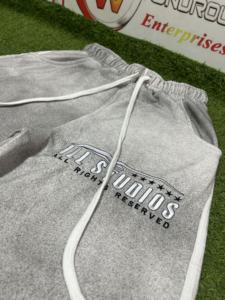 Fabricante de pantalones lavados sucios streetwear Jogger Acid Wash hombre holgado francés Terry algodón sol desteñido rhinestone pantalones de chándal - Product Image 4