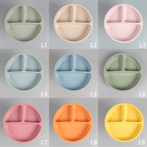 Produits en silicone personnalisés Eversoul, compatibles micro-ondes et lave-vaisselle, assiettes rondes à ventouses pour tout-petits, assiettes divisées en silicone pour bébé - Product Image 6