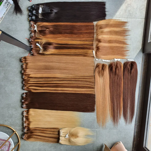 Doble dibujado cabello humano vietnamita extensión de cabello humano precio al por mayor hueso recto máquina trama - Product Image 1