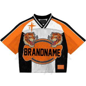 Maillot de football américain tendance, nouveau modèle court et respirant, grandes tailles, 100 % polyester, logo personnalisé, service OEM - Product Image 4