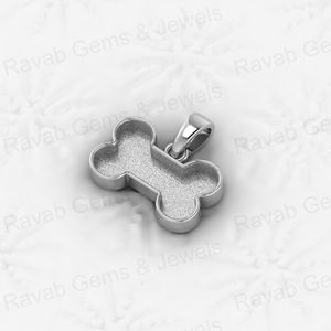 Genuine 925 Sterling Silver <b>Dog</b> Bone Pet Semi Mounting Charm Pendant 16x17mm Blank Bezel Setting Keepsake <b>Jewelry</b> Findings - Product Image 5