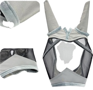 Stainless Steel Spandex Stretchable UV-Blocking Equine Fly Moldable <b>Ear</b> <b>Covers</b> Adjustable Comfort Mesh Straps - Product Image 1