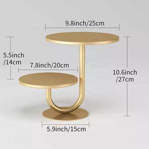 Round 2-Tier Metal <b>Cupcake</b> <b>Stand</b> in Golden Color Elegant Dessert Display Tray for Parties, Weddings, and Events - Product Image 4