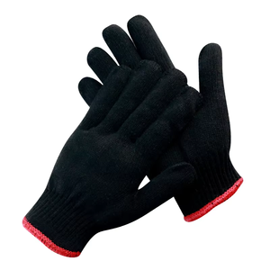 Gants de protection ignifuges en coton tricoté noir vêtements de sécurité vente en gros - Product Image 5