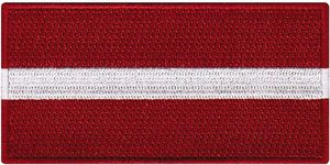 Parche de bandera de Letonia, apliques bordados, parches de hierro de país europeo, parche bordado de bandera de Letonia con gancho - Product Image 3